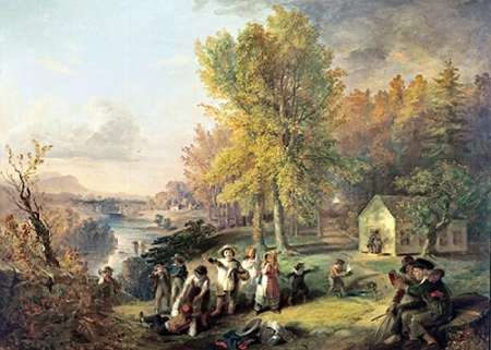 Wall Art Painting id:186220, Name: Dismissal of School On An October Afternoon, Artist: Inman, Henry