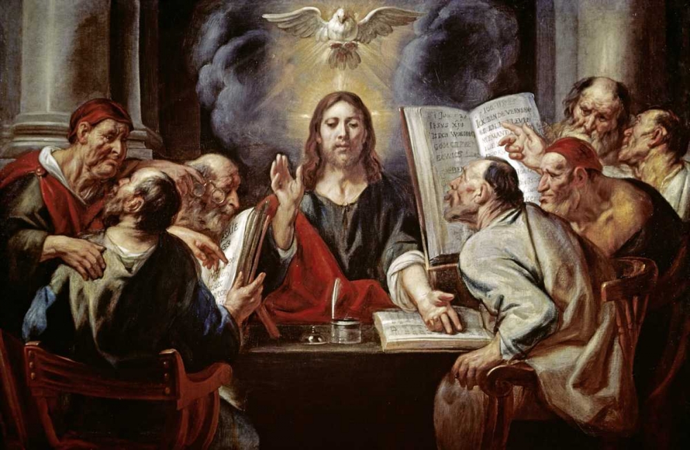 Wall Art Painting id:91193, Name: Christ Disputing with the Pharisees, Artist: Jordaens, Jacob