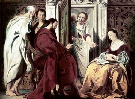 Wall Art Painting id:186222, Name: Jesus at The House of Mary and Martha, Artist: Jordaens, Jacob