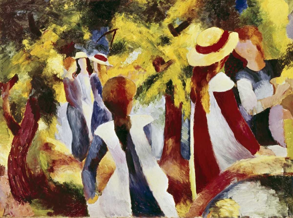 Wall Art Painting id:91236, Name: Girls Among Trees, Artist: Macke, August