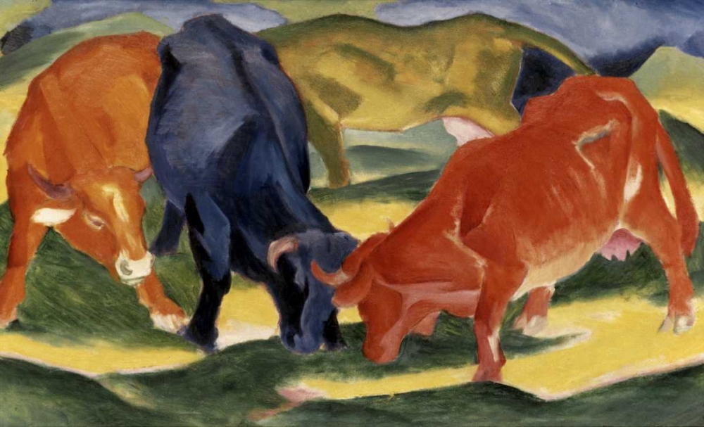 Art Print: Fighting Cows
