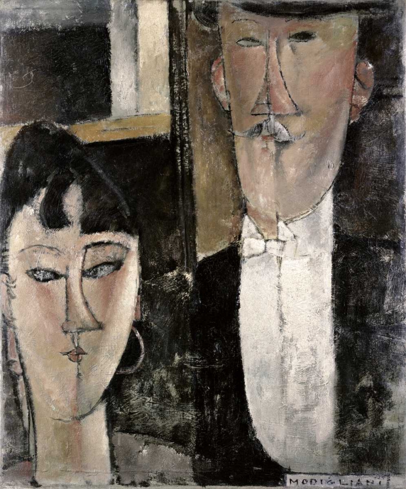Wall Art Painting id:91292, Name: Bride and Groom, Artist: Modigliani, Amedeo