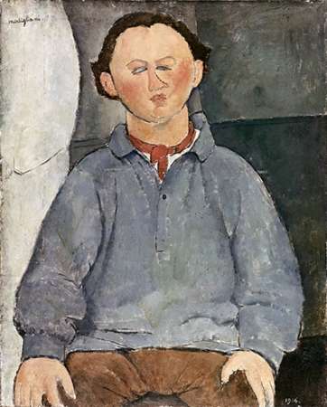 Wall Art Painting id:186288, Name: Portrait of a Man, Artist: Modigliani, Amedeo
