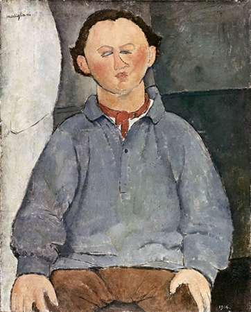 Wall Art Painting id:186288, Name: Portrait of a Man, Artist: Modigliani, Amedeo