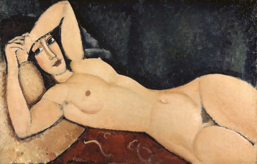 Wall Art Painting id:91304, Name: Reclining Nude, Artist: Modigliani, Amedeo