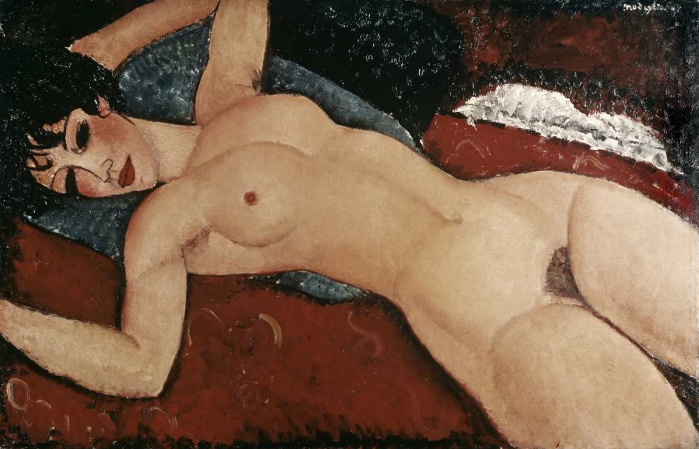 Wall Art Painting id:91305, Name: Reclining Nude, Artist: Modigliani, Amedeo