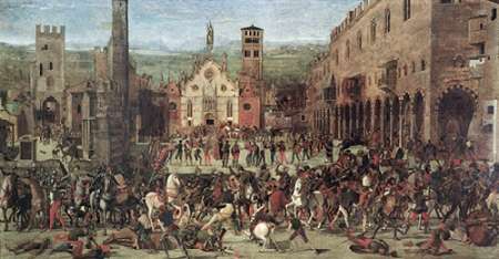 Wall art: Expulsion of The Bonacolsi, by Morone, Domenico