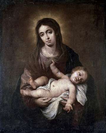 Wall Art Painting id:186346, Name: Virgin and Child #1, Artist: Murillo, Bartolome Esteban