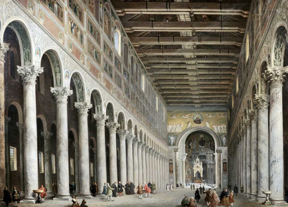 Art Print: Interior of San Paolo Fuore Le Mure, Rome