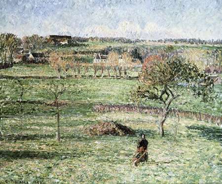 Wall art: Prairies De Bazincourt, Automne, by Pissarro, Camille