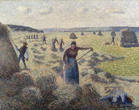 Wall Art Painting id:186392, Name: The Hay Harvest, Eragny, Artist: Pissarro, Camille