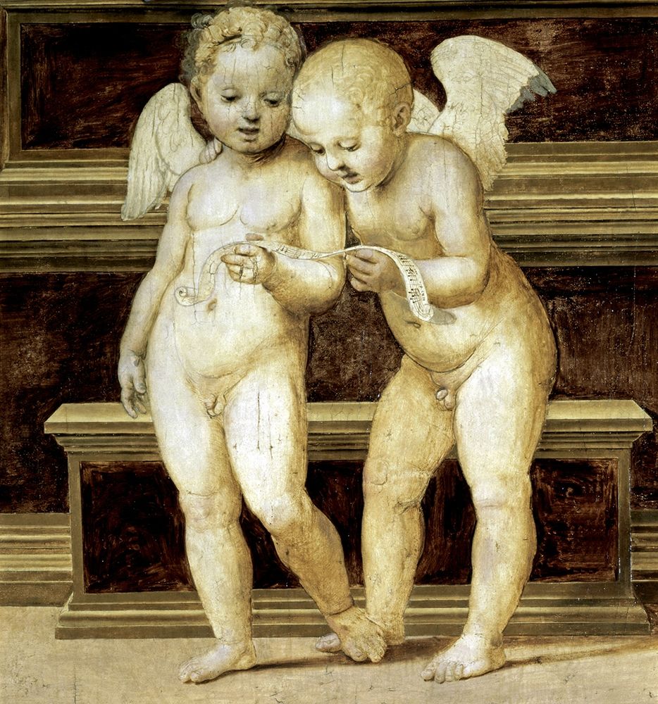 Art Print: Madonna of The Canopy (Detail of Angels)