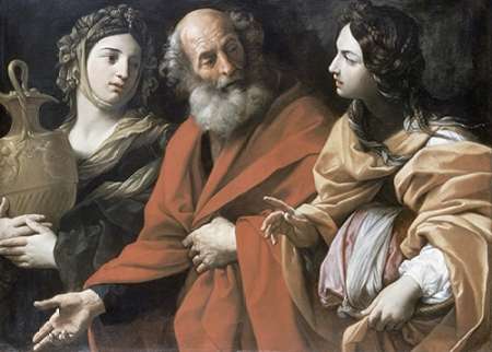 Wall Art Painting id:186408, Name: Lot and His Daughters, Artist: Reni, Guido