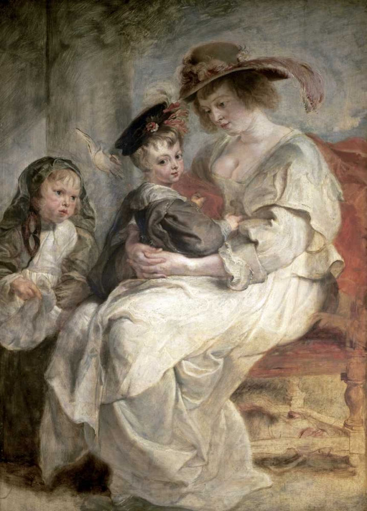 Wall Art Painting id:91565, Name: Helena Fourment and Her Children, Claire-Jeanne and Francois, Artist: Rubens, Peter Paul