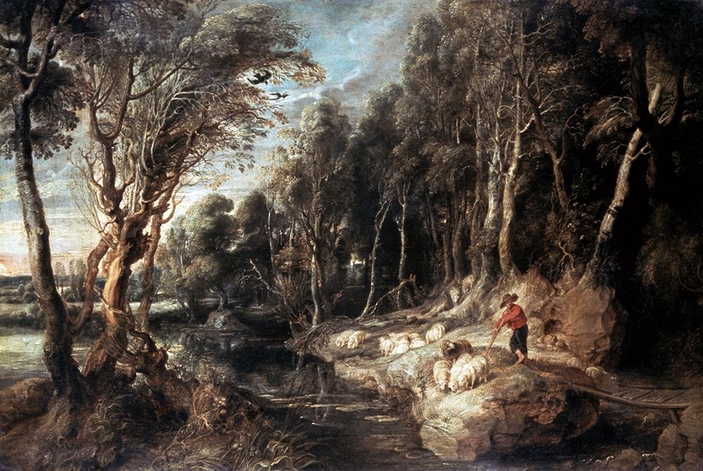 Wall Art Painting id:269047, Name: Shepherd With His Flock, Artist: Rubens, Peter Paul