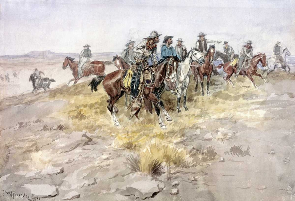 Wall Art Painting id:91578, Name: Cowboys, Artist: Russell, Charles M.