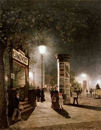 Wall art: First Electric Street Light, Berlin, by Saltzmann, Carl