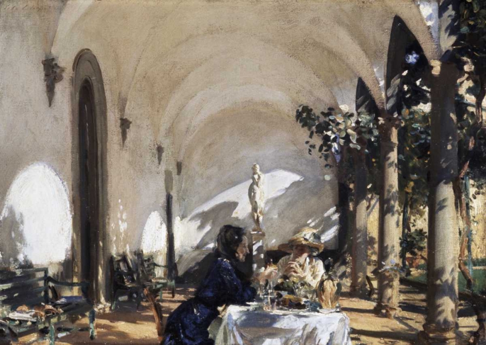 Wall Art Painting id:91584, Name: Breakfast in the Loggia, Artist: Sargent, John Singer