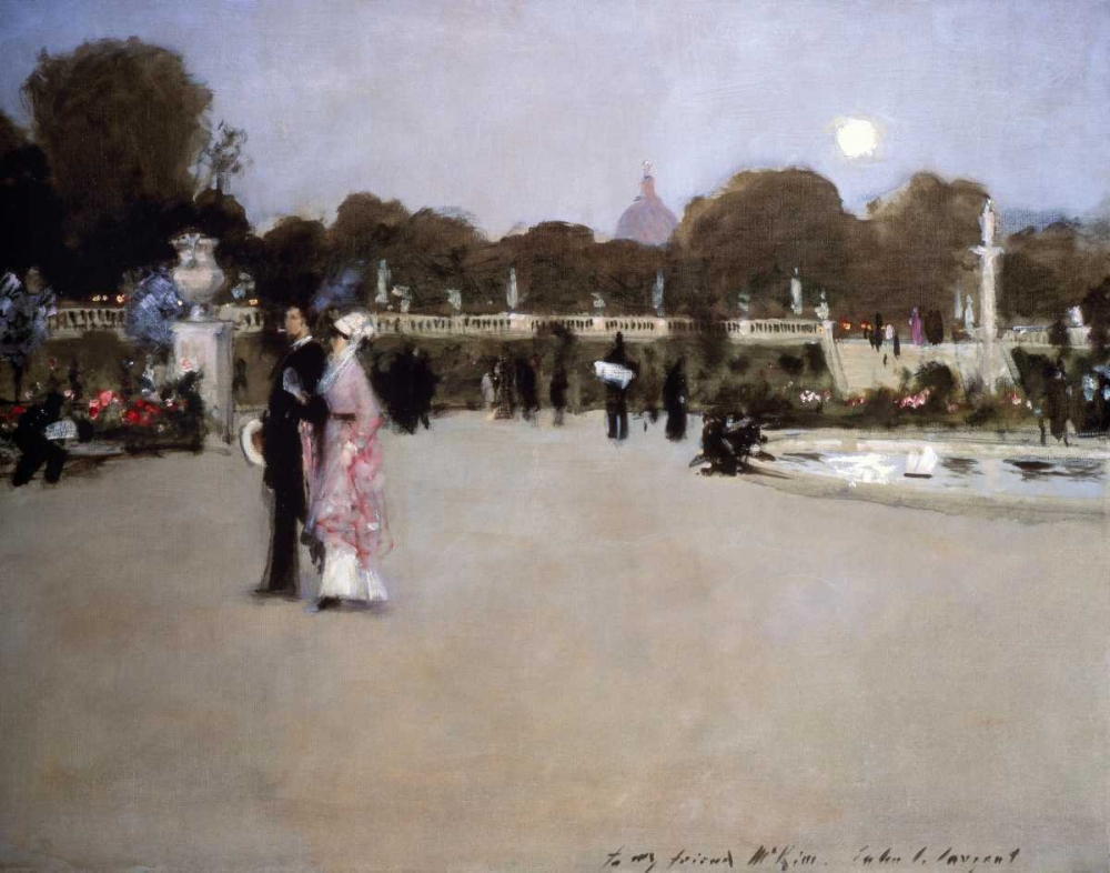 Wall Art Painting id:91587, Name: Luxembourg Gardens at Twilight, Artist: Sargent, John Singer