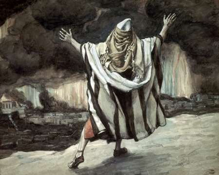 Wall Art Painting id:186448, Name: Abraham Sees Sodom In Flames, Artist: Tissot, James