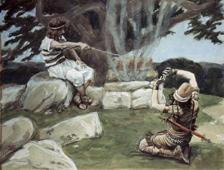 Wall Art Painting id:186459, Name: Angel Puts Fire On The Alter of Gideon, Artist: Tissot, James