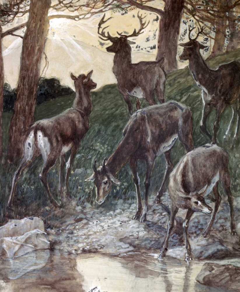 Wall Art Painting id:91626, Name: As Pants The Hart, Artist: Tissot, James Jacques