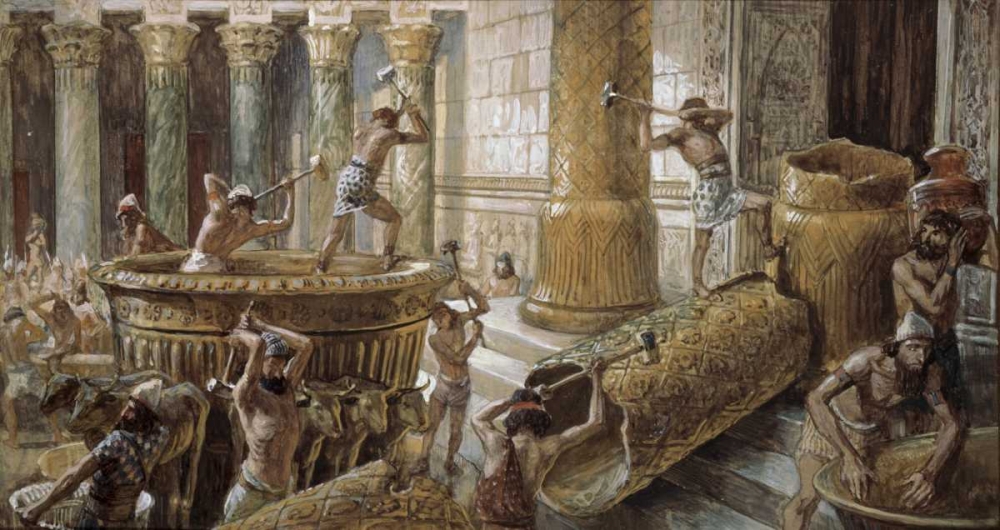 Wall Art Painting id:91632, Name: Chaldees Destroy The Brazen Sea, Artist: Tissot, James Jacques