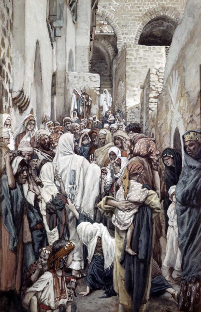 Wall Art Painting id:91644, Name: Healing of The Woman With An Issue of Blood, Artist: Tissot, James Jacques