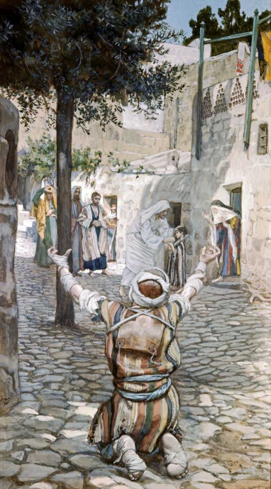 Wall Art Painting id:91645, Name: Healing The Leper at Capernaum, Artist: Tissot, James Jacques