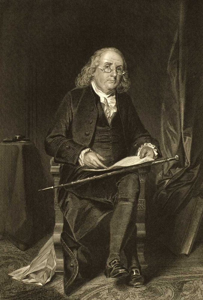 Wall Art Painting id:91708, Name: Benjamin Franklin - 1706-1790, Artist: Unknown