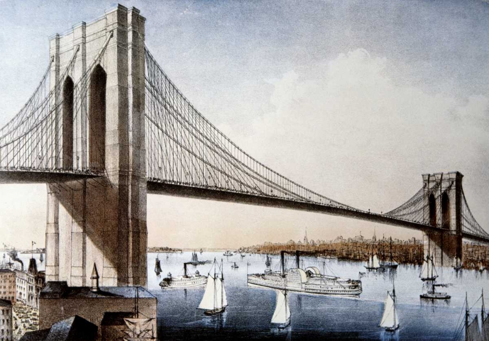 Wall Art Painting id:91712, Name: Brooklyn Bridge, New York City, Artist: Unknown