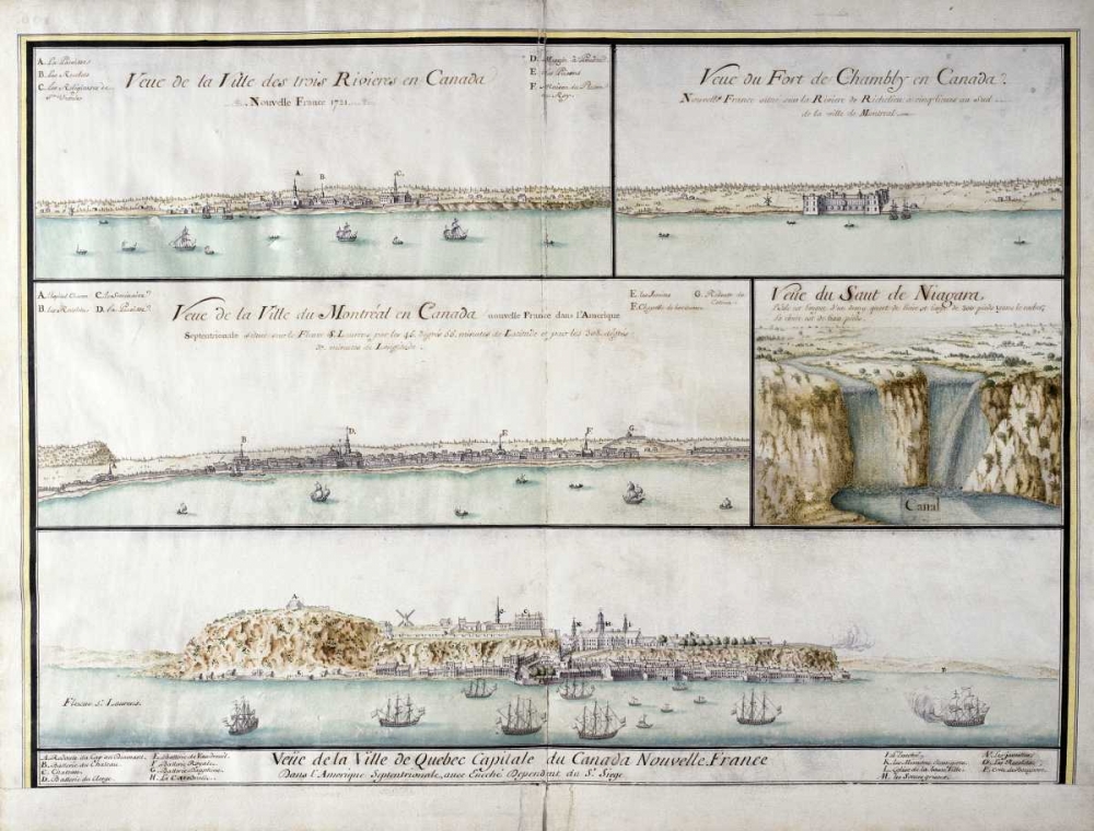 Wall Art Painting id:91740, Name: View of The City of Three Rivers In Canada, Artist: Unknown