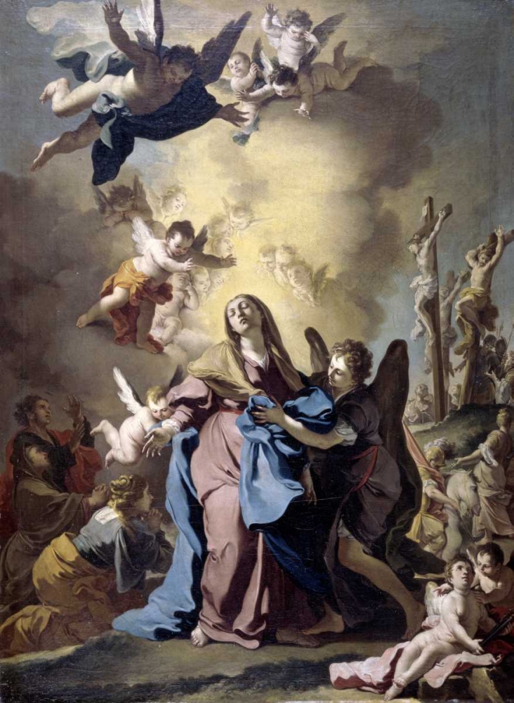Wall Art Painting id:91744, Name: The Virgin Swooning on Calvary, Artist: Vaccaro, Domenico Antonio