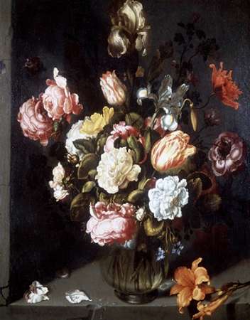 Wall art: Tulips and Peonies in a Vase, by Vosmaer, Jacob Woutersz