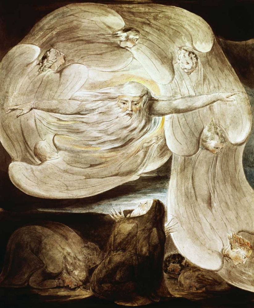 Wall Art Painting id:91861, Name: Job and the Whirlwind, Artist: Blake, William