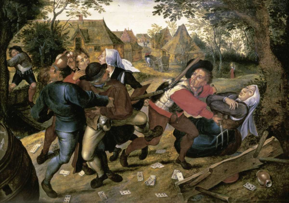 Wall Art Painting id:91890, Name: The Card-Players, Artist: Bruegel, Pieter the Elder