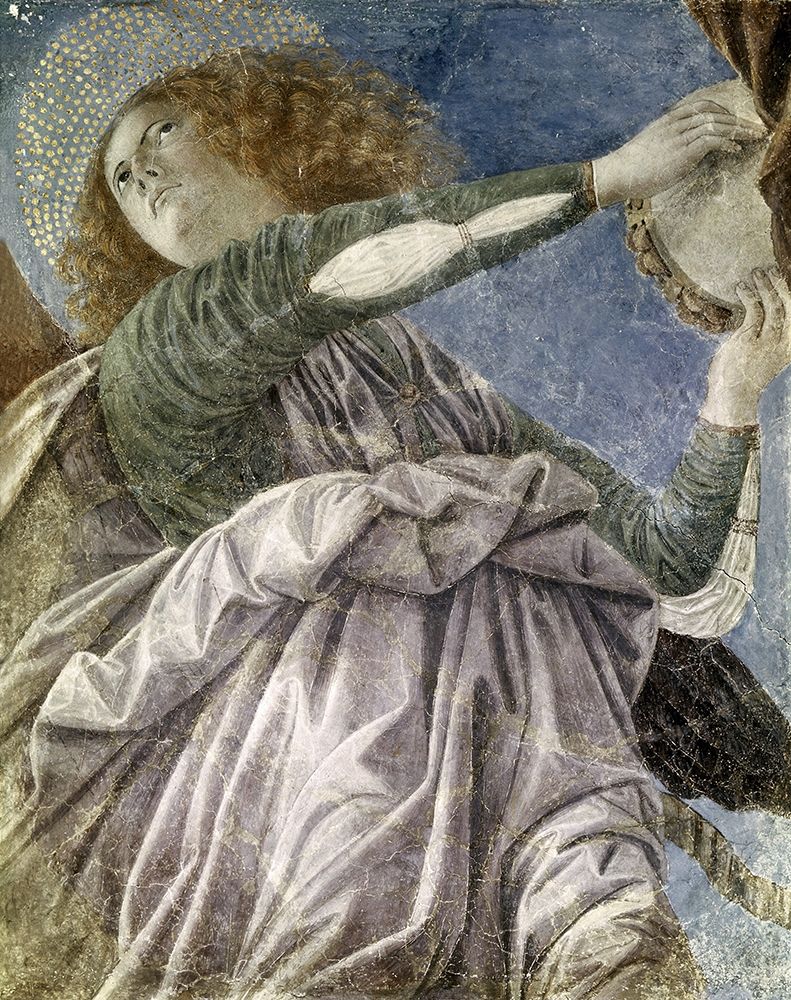 Wall Art Painting id:266308, Name: Music Making Angel With Tambourine, Artist: Da Forli, Melozzo