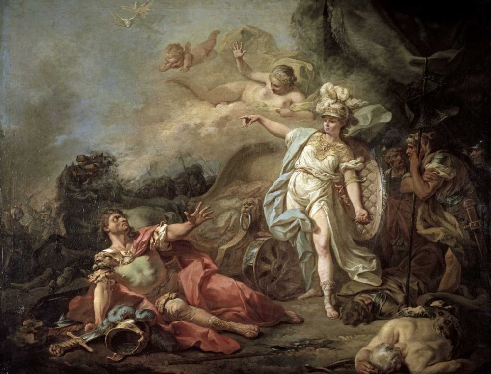 Wall Art Painting id:91949, Name: Battle of Minerva Against Mars, Artist: David, Jacques-Louis
