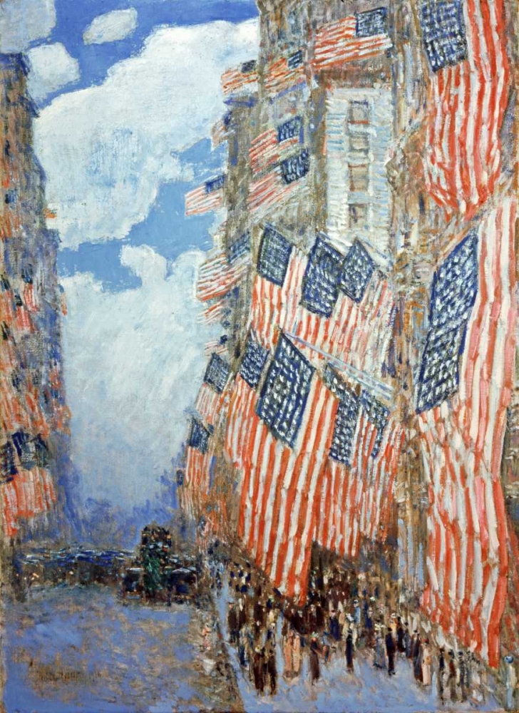 Wall Art Painting id:92008, Name: Fourth of July, Artist: Hassam, Frederick Childe
