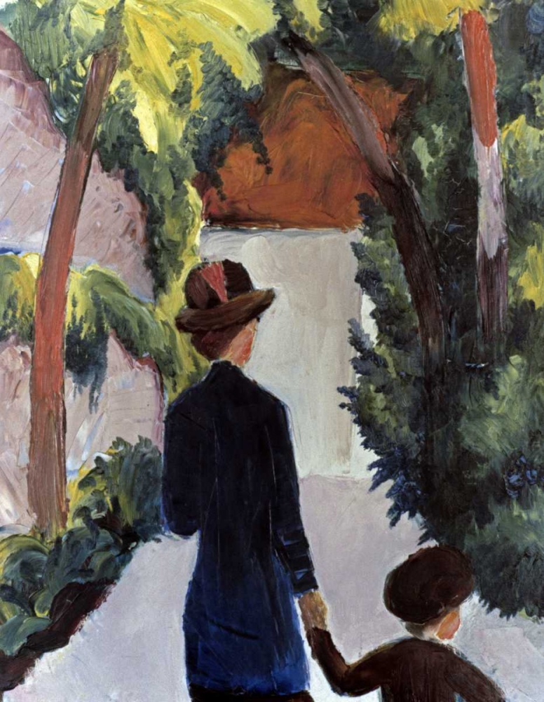 Wall Art Painting id:92035, Name: Mother and Child in the Park, Artist: Macke, August