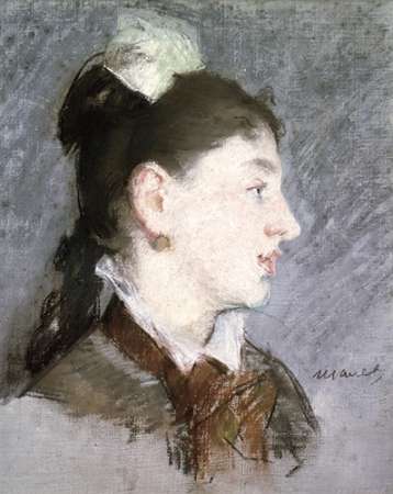 Art Print: The Young Woman with a Wing Collar, Profile (La jeune fille au col casse)