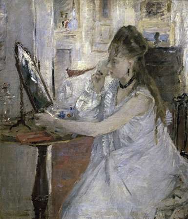 Wall Art Painting id:186920, Name: Young Woman Powdering Herself, Artist: Morisot, Berthe