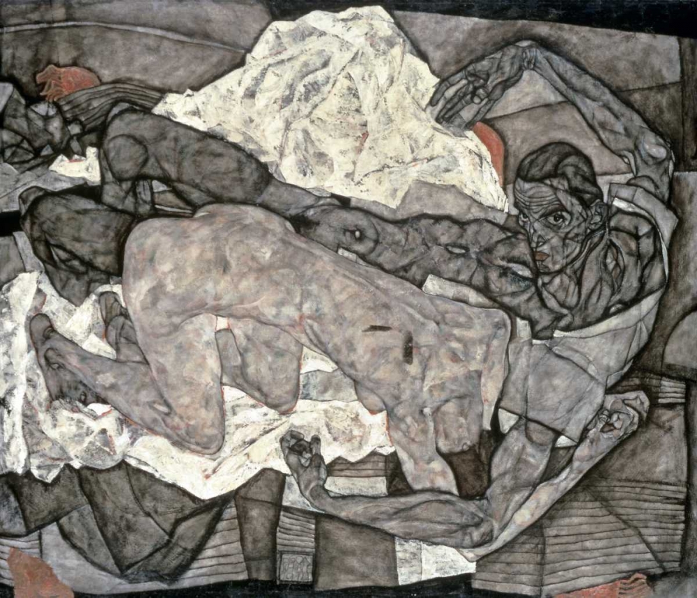 Wall Art Painting id:92117, Name: Liebespaar - Mann Und Frau I, Artist: Schiele, Egon