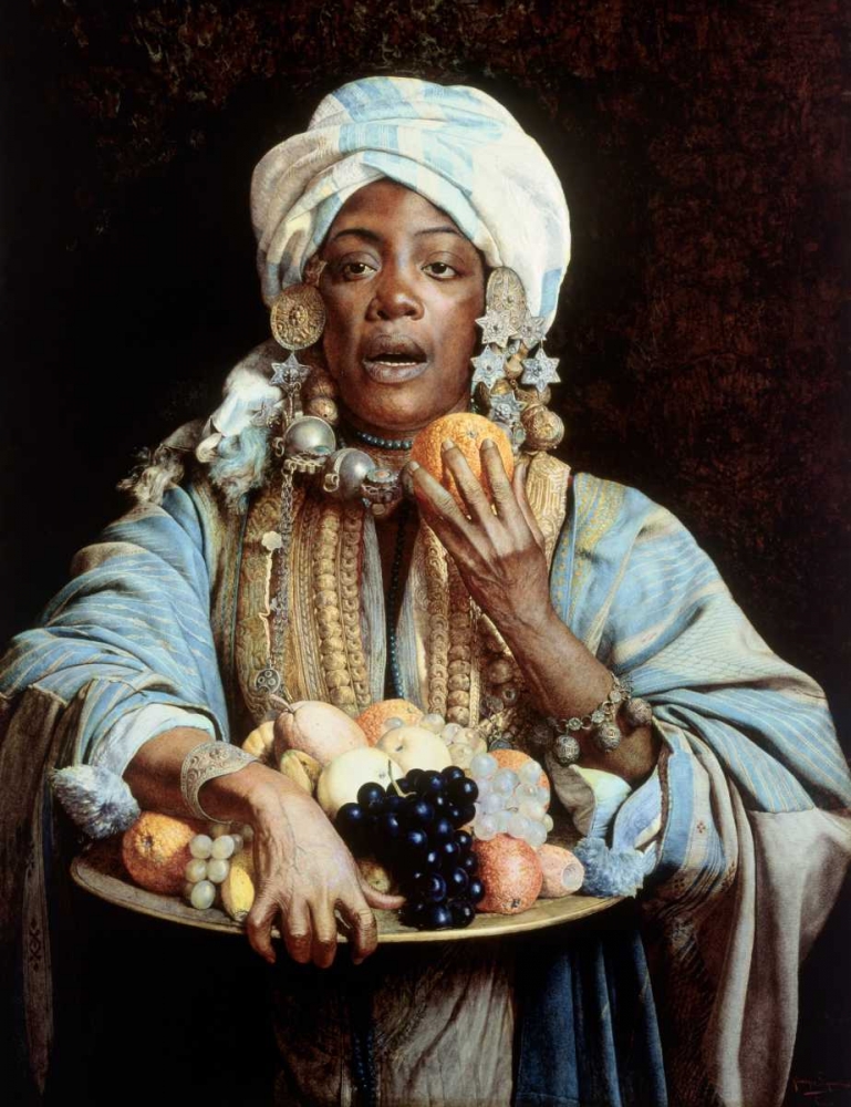 Wall art: A North African Fruit Vendor, by Signorini, Giuseppe