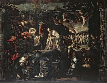 Wall Art Painting id:186952, Name: Adoration of the Magi, Artist: Tintoretto, Jacopo
