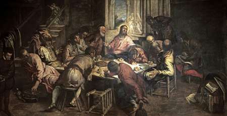 Wall Art Painting id:186954, Name: The Last Supper, Artist: Tintoretto, Jacopo