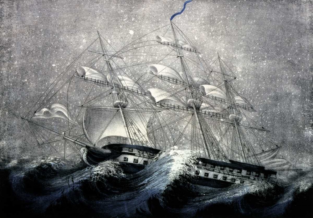 Wall Art Painting id:92142, Name: A Squall off Cape Horn, Artist: Unknown
