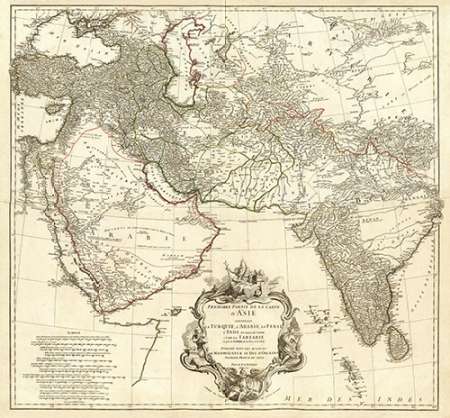 Wall art: Asia I, 1751, by Anville, Jean Baptiste Bourguignon