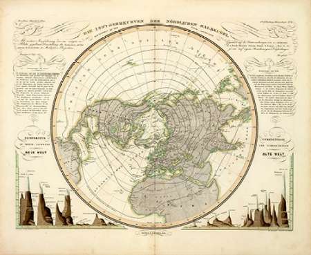 Art Print: Die Isothermkurven Der Nordlichen Halbkugel, 1838