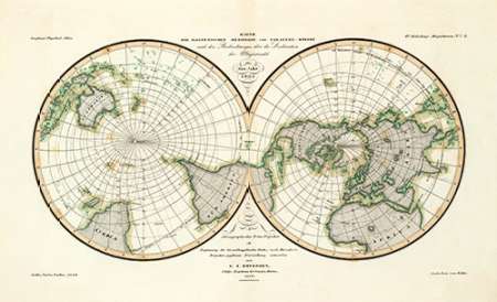 Art Print: Karte Der Magnetischen Meridiane und Parallel-Kreise, 1840